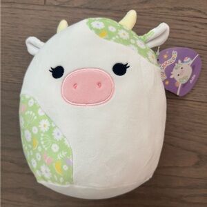 NWT Squishmallows Ada Green and White Cow Plush